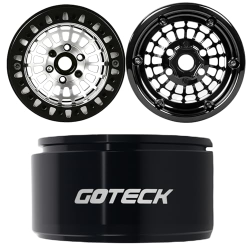 GOTECK RC Rims 1.9 Inch Beadlock Wheel Negative Offset -10mm CNC Aluminum Wheel Rim Wheel Hub 4pcs-Set for Axial SCX10 Pro TRX4 VS4-10 Gen8 RC4WD 1/10 RC Crawler Car - color: Gs11