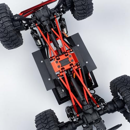 RCHUBAM Center Skid Plate Transmission Mount for 1/18 Redcat Ascent (Red) | CNC-Machined Aluminum Skid Plate,RC Rock Crawler Upgrades Parts - style: Red