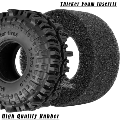 1.0 RC Wheel RC Tires for 1/18 1/24 Trx4 m Axia l SCX24,1.0" Beadlock RC Truck Tires and Wheel Highway Tires Wheel Rim,Rubber Tires Aluminium Wheel Rim,Titanium - color: Titanium(1.0tires)