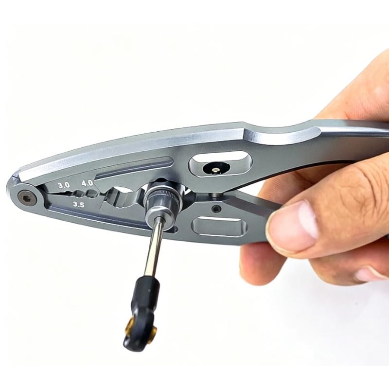 RC Car Repair Tools: Shock Pliers, Repair Pliers, Tie Rod Ball Joint Removal Tool, Repair Screwdriver Set, Small Phillips Socket, Tie Rod Adjustment Wrench, (Gray) (4-Piece Set) - color: 1 Year Ash