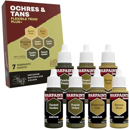 The Army Painter, Warpaints Flexible Triad Plus+: Ochres & Tans 7x18ml | Colori acrilici hobby di qualità miniatura, per Dungeons and Dragons (DnD) e Warhammer - color: Ochres & Tans