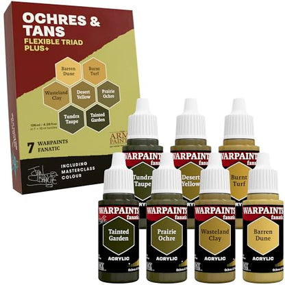 The Army Painter, Warpaints Flexible Triad Plus+: Ochres & Tans 7x18ml | Colori acrilici hobby di qualità miniatura, per Dungeons and Dragons (DnD) e Warhammer - color: Ochres & Tans