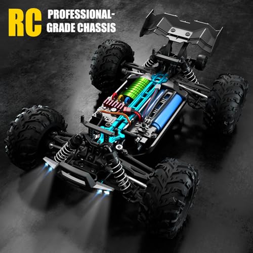 1/16 Brushless Fast RC Car for Adults, Top Speed 43mph Electric Off-Road RC Monster Trucks, 4X4 Remote Control High Speed RC Car for Hobby Toy Gifts (Blue) - color: Blue