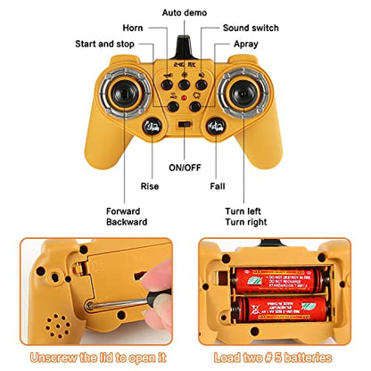 Remote Control Forklift 11 Channel Rc Forklift Cranes Construction Toys, w/Boxes/Sound and Light Spray, Two Rechargeable Batteries, Kids Forklift Toy Christmas & Birthday Gifts - style: RC Forklift Truck