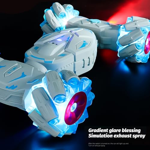 GoolRC Remote Control Car, Gesture Sensing RC Stunt Car with Spray & Lights & Music, 2.4GHz 4WD RC Cars with 360° Rotating, 3 Control Mode Toy Vehicle (Red)
