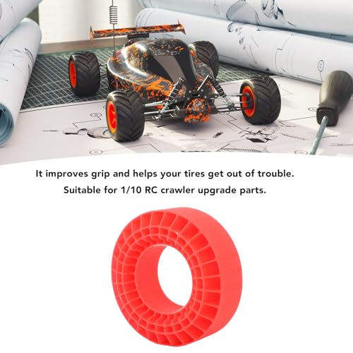 1.7 Tire Inserts Silicone Rubber Insert Foam, Silicone Insert Foam Fit 1.7 Wheel Tires, Silicone Tire Inserts Fit Wheel Tires 1/10 Crawler Accessories Red (Red) - color: Red