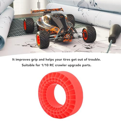 1.7 Tire Inserts Silicone Rubber Insert Foam, Silicone Insert Foam Fit 1.7 Wheel Tires, Silicone Tire Inserts Fit Wheel Tires 1/10 Crawler Accessories Red (Red) - color: Red