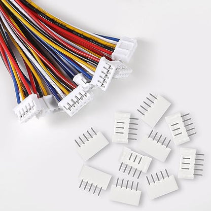 Alinan 20pcs Jst 2.0 Ph 5 Pin Connector Plug, Included 10pcs Mini 5 Pin Jst Ph2.0 26AWG Female Connector Plug with 300mm Cable Wire and 10pcs Micro Jst Ph2.0mm 5Pin Male Connector Plug - color: 5Pin 26AWG 300mm Cable