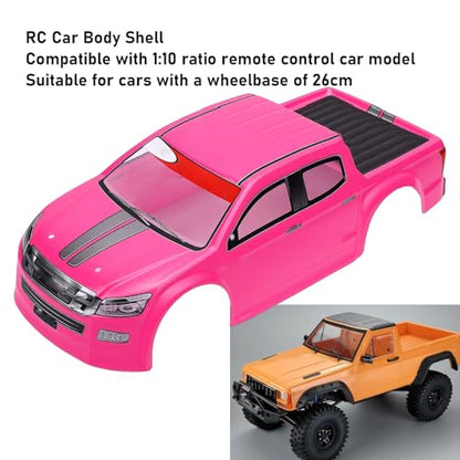 DAN&DRE RC Truck Body Shell Universal PVC 1/10 Remote Control Car Shell for 26cm Wheelbase RC Truck (Pinkish) - color: Pinkish