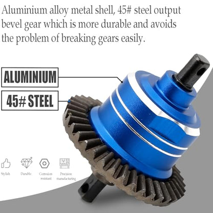 1/10 Front Rear Differential Upgrades Diff for 1/10 Traxxas Slash Rustler Stampede Hoss 4x4 VXL Ford 150，2PCS #45 Steel Differential, Replaced #5381#6882#5379(Blue) - color: Blue