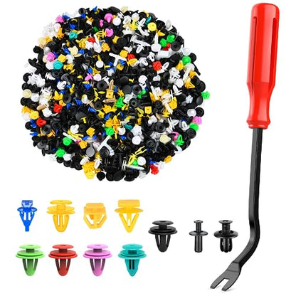 GOOACC 1001PCS Universal Car Clips Mixed Auto Retainer Rivet Push Clips | Bumper Fender Trim Door Panel Shield Engine Cover with fastener remover for GM Ford Chrysler Toyota Lexus Acura Dodge Jeep - color: 1000Pcs Mixed Clips + 1 Remover