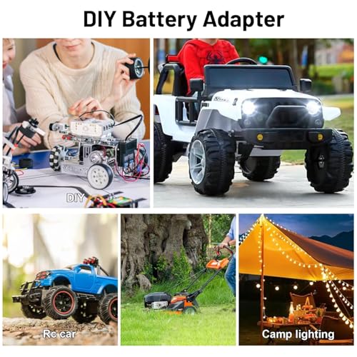 Kzreect 3 Pack for Power Wheel Adapter Compatible with Dewalt 20V Battery | 12AWG, Wire Terminals, 30A Fuse Holder, Switch, Battery Converter Kit for DIY Ride-On Car Toys LED Motor - size: 3 Pack