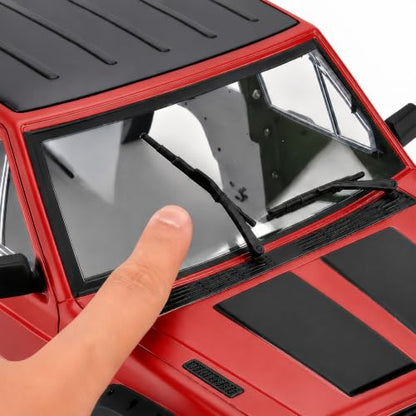 1/10 RC Crawler Hard Body Shell Kit, 313mm Cherokee Style, Red | Fits Axial SCX10, SCX10 II 90046/90047 & TRX4; hard plastic shell with interior, grille, flares, mirrors and hardware - color: Red