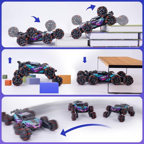 Cool 8 Wheels Hand Controlled RC Stunt Car Toys, Xmas Gifts and Birthday Presents for Kids, Gesture Sensing Remote Control Cars for Boys Age 6 7 8-10 11 12 Year Old - color: Purple