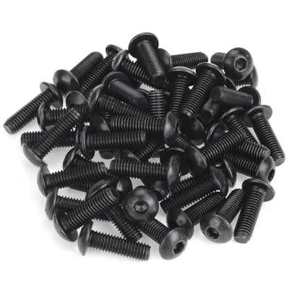 55 Pieces M5 x 16mm Button Head Socket Cap Screws, Thread Pitch 0.8mm, Sutemribor M5 Black Screws, 10.9 Grade Alloy Steel, Black Oxide Finish, Fully Threaded - size: M5 x 16mm, style: Button Head