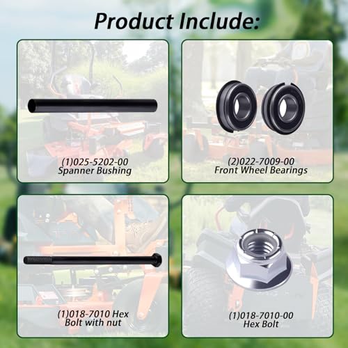 XTPTFABS 025-5202-00 Front Wheel Bearing Kit,Part#022-7009/018-7010 | Fit for Bad Boy Zero Turn Mowers with 5/8 inch Axle,Including MZ, ZT, ZT Elite, CZT,Magnum,Compact,Outlaw & Maverick Series