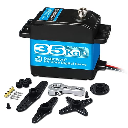 35kg RC Digital Servo 7.4v Steering servo Motor 25T Full Metal Gear High Torque High Speed Waterproof for 1/8 1/10 1/12 RC Cars Crawler DIY Robotic - 270 Degree - size: 270 Degrees