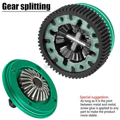 RC Upgrades Part for 1/10 Slash 2WD Rustler Stampede Bandit VXL XL-5,Aluminum Gearbox Transmission Gear Differential Transmission Gear,Green - color: Green(Upgrades Part)