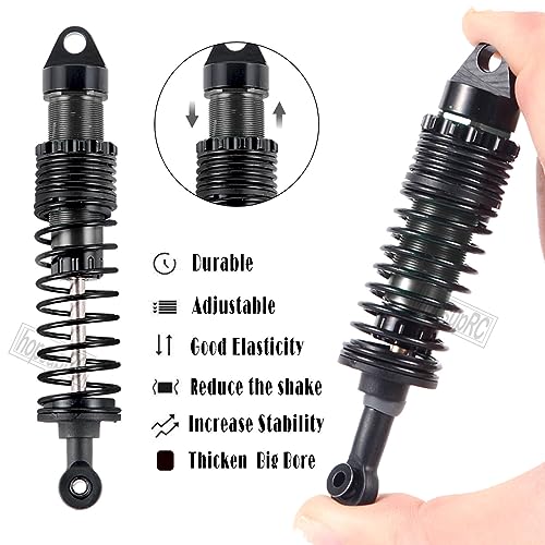 Full Aluminum Big Bore RC Shocks Absorber Damper Upgrades Part for 1/10 Slash/Stampede/Rustler/Bandit VXL 4X4 2WD,Front Rear Assembled Full Metal Shocks,4PCS Black - color: Black/4pcs