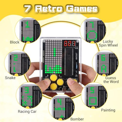 PEMENOL 7-in-1 Game Soldering Project Kit | DIY Game Console Electronics Kit for Electronics Learning, 3 Difficulty Levels, for Teens 15+ & Adults Soldering Practice