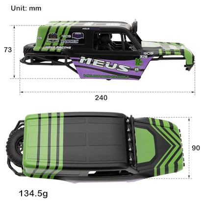 MEUS Racing MB18 TRX4M Body & Chassis Kit for Traxxas TRX4M Defender Bronco K10 F150 High Trail 1/18 RC Crawler Upgrades Parts (Green&Purple) - color: Green&purple