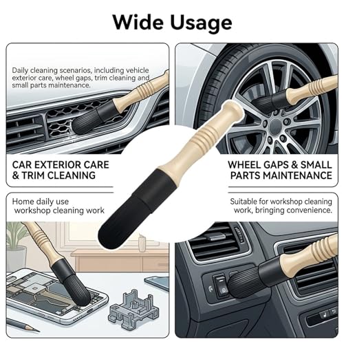 Car Parts Cleaning Brush,Long Handle & Stiff Bristles Parts Washer Brush for Daily Care,Versatile Car Detailing Brushes for Cleaning Wheel Bearing/Engine Part/Cars Interior Exterior