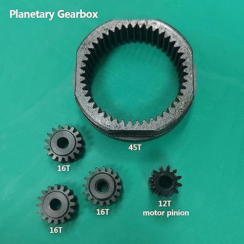 SCX10 II Planetary Gearbox Transfer Case Short Drive Shaft Skid Plate Front Motor Mount for 1/10 RC Crawler Chassis SCX10 II Upgrades Accessories (Black)