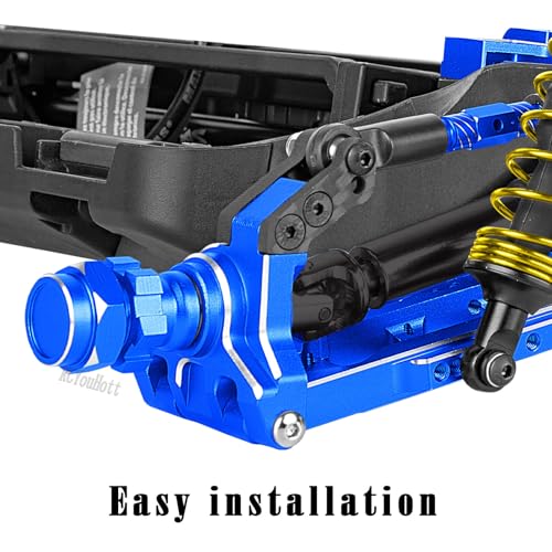 RC Upgrades Part Aluminum 17mm/12mm Wheel Hex/Nuts/Wheel Wrench for 1/8 Jato 4X4,1/10 Rustler/Slash/Stampede/Hoss 4X4 4WD VXL,Hex Hub Adapters Hops Up,Navy Blue(#9069#9086) - color: Navy Blue-(for 1/10）
