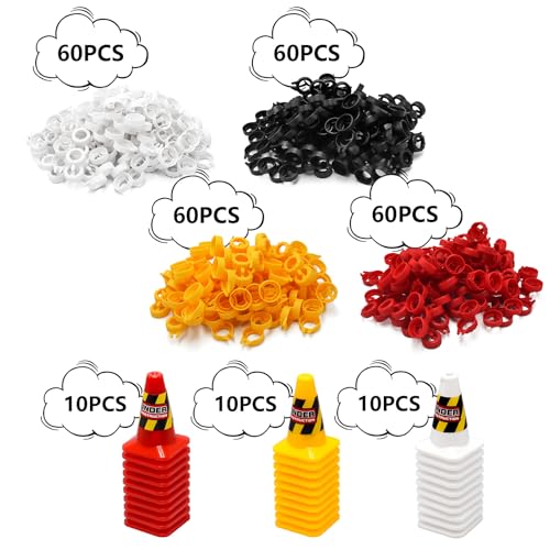 240 Pieces RC Car Racing Track Drift Runway Drift Field Fence with 30PCS Road Cones for 1/14 1/16 1/18 1/24 1/28 1/30 1/43 Mini RC Car (Black & Red & White & Yellow, 270PCS) - color: Black & Red & White & Yellow, 270pcs