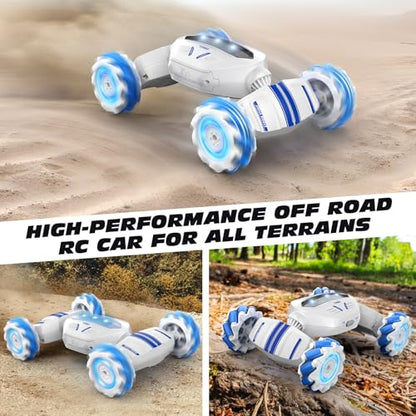Loiley Remote Control Car, Gesture Sensing RC Car Boys Toys for 6-8 Years Old, Best Birthday Gifts for Kids, 4WD, 2.4Ghz, 360° Rotating, 2 Control Modes Control Transformer Toys Twist Cars