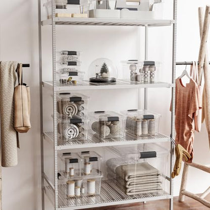 Superio Clear Storage Bins with Lids, Stackable Storage Box with Latches and Handles, Extra Small, 4 Pack 1.75 Quart - size: 1.85 Qt, style: 4 Pack