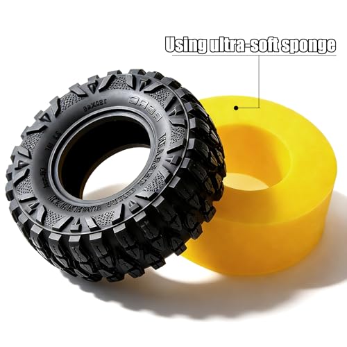 STMU 2.2'' Rock Crawler Tires OD 4.72'' With Super Soft Foam Iiner For 1/10 Rock Crawler Car Traxxas TRX4 RC4WD D90 Axial SCX10 II TF2 Gen8 Tamiya CC01 (Tires)