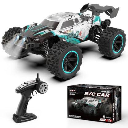 1:14 RC Cars for Adults & Teens, 50 KM/H 4WD Offroad Remote Control Car, 60 Mins Runtime, All-Terrain Fast RC Truck with Two 2000mAh Rechargeable Batteries