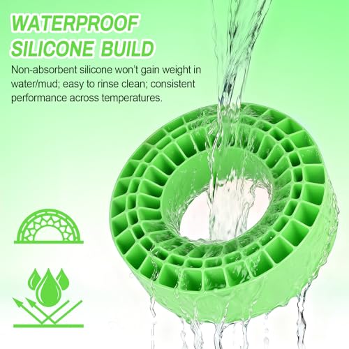 Soft 2.2" Silicone Tire Inserts for RC Crawlers, 4-Pack — Fits 132–134 mm 5.25" OD, 125×45 mm — Waterproof, Sidewall Stabilization, Traction and Climbing Control (Green) - color: Green