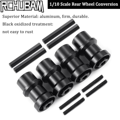 RCHUBAM 4PCS Dually Conversion Kit for TRX-6 Hauler G63 TRX4 SCX10 Parts | Aluminum Single to Twin Wheel Conversion Kit,1/10 RC Car Upgrade Part