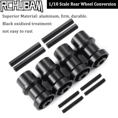 RCHUBAM 4PCS Dually Conversion Kit for TRX-6 Hauler G63 TRX4 SCX10 Parts | Aluminum Single to Twin Wheel Conversion Kit,1/10 RC Car Upgrade Part