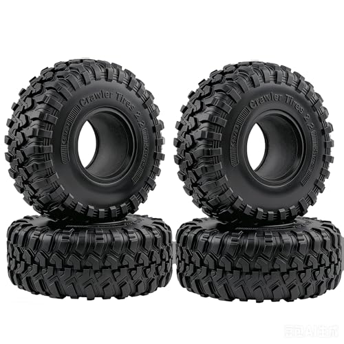 REDSPIDER 2.2 RC Crawler Tires with Foam Inserts, 4PCS 130mm Soft Rubber Mud Terrain Tires All Terrain Rock Crawler Tyres for 1/10 RC Crawler Car TRX4 SCX10 II III 90046 Capra Redcat Gen8