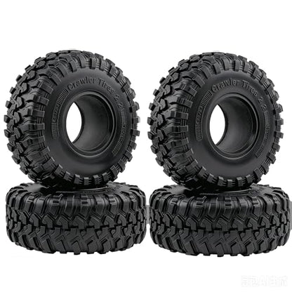 REDSPIDER 2.2 RC Crawler Tires with Foam Inserts, 4PCS 130mm Soft Rubber Mud Terrain Tires All Terrain Rock Crawler Tyres for 1/10 RC Crawler Car TRX4 SCX10 II III 90046 Capra Redcat Gen8