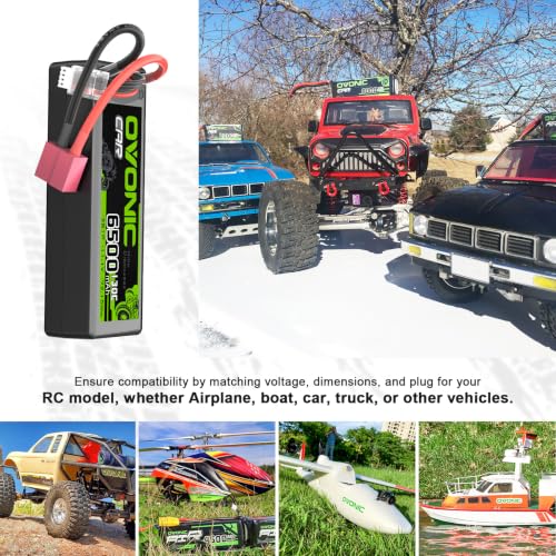 OVONIC 3S LiPo Battery 6500mAh 11.1V 130C RC Battery with T-Plug Connector