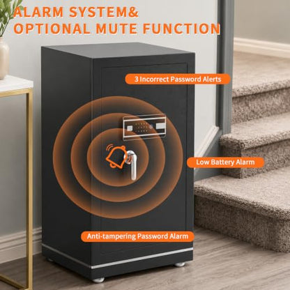 FABAO Wifi Smart Safe 8.1 Cu.Ft.Extra Large Home Safe,Big Security Fireproof Safe Box with Fireproof Bag,Built-In Drawer and Removable Shelf Perfect for Safe for Home Documents Money Valuables - size: 8.1 CuFt