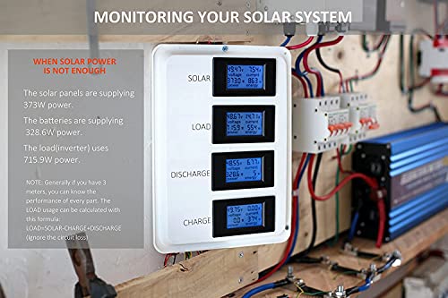 DC 8-100V 0-100A Amp Meter Voltmeter Battery Monitor with 100A Shunt | LCD Energy Monitor | Real-Time Power Monitoring | Solar, RV & DIY Projects