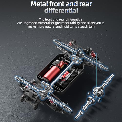 Brushless RC Cars for Adults, 1/16 Scale RC Truck, 55KM/H High Speed Remote Control Car, 2.4GHz 4WD All Terrains Off-Road RC Monster Truck with LED Light and Rechargeable Battery - size: 1 Battery