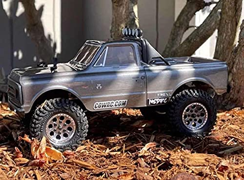 Treal SCX24 Wheels 1.0 Beadlock Wheels(4P-Set) for Axial SCX24 1/24 Crawler Brass Ring Weighted 27.3g/pc (Grey) - color: Grey