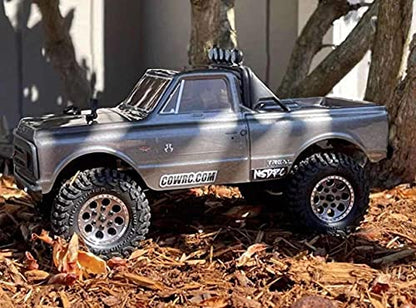 Treal SCX24 Wheels 1.0 Beadlock Wheels(4P-Set) for Axial SCX24 1/24 Crawler Brass Ring Weighted 27.3g/pc (Grey) - color: Grey