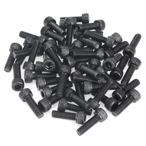 55 Pieces M5 x 16mm Socket Head Cap Screws, Thread Pitch 0.8mm, Sutemribor M5 Black Screws, 12.9 Grade Alloy Steel, Black Oxide Finish, Fully Threaded - size: M5 x 16mm, style: Socket Head