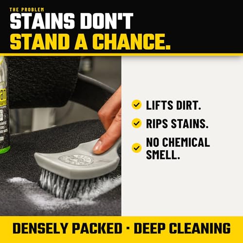 Chemical Guys, The Nifty Interior Detailing Brush for Carpet & Upholstery | Synthetic bristles and a short ergonomic handle scrub carpet, mats, upholstery and trunk liners with control - size: 1 Pack