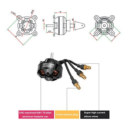 Goolsky Surpass High Performance 2204 1400KV 14 Poles Brushless Motor for RC Airplane Fixed-Wing