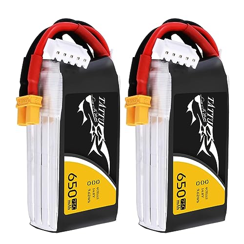 TATTU 650mAh 4S1P 75C 14.8V Lipo Battery with XT30 Plug(2 Pcs) - size: 2 Pcs