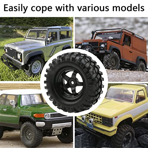 1/10 Buggy Tires 4PCS 12mm Hex 96mm Off-Road RC Wheel | 1/10 Buggy Tire & 5-Spoke Rim Set, 2-piece for Custom Tread/Width, Easy Clean, Replaceable, Durable Off-Road for HSP