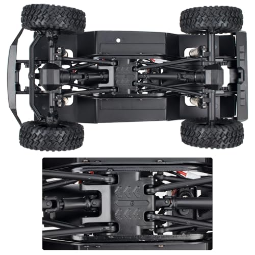 1/18 Scale RC Crawler Chassis Frame with Motor and Steering Servo, Nylon Roller Chassis Kit for Hobby RC Builds (Single Speed) - style: 2-Speed